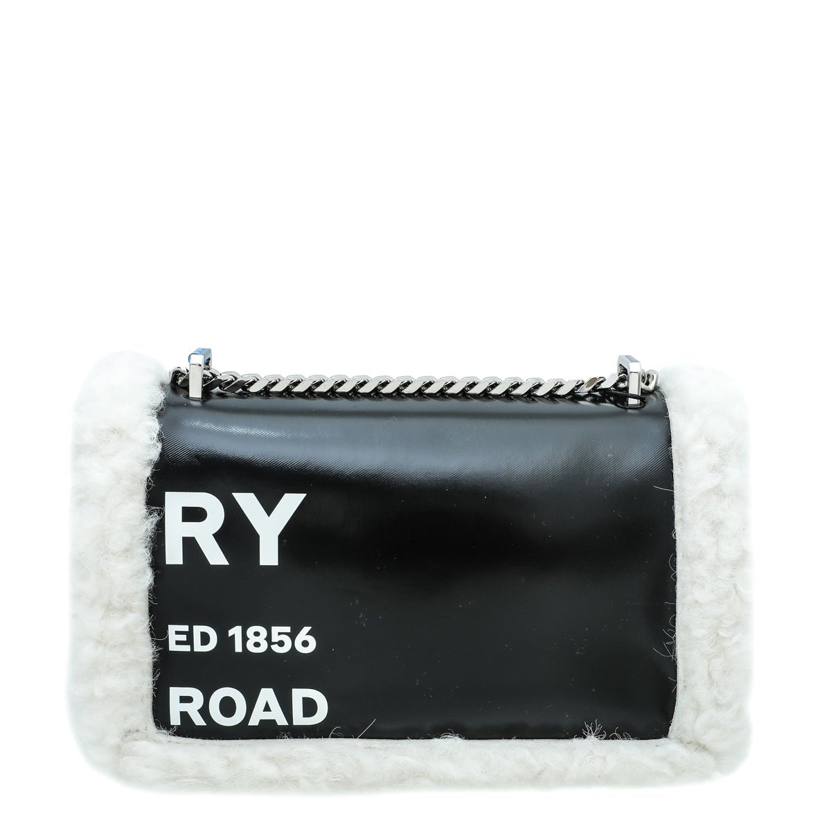 Burberry Black Horseferry Shearling Lola Small Bag-Burberry-THE CLOSET