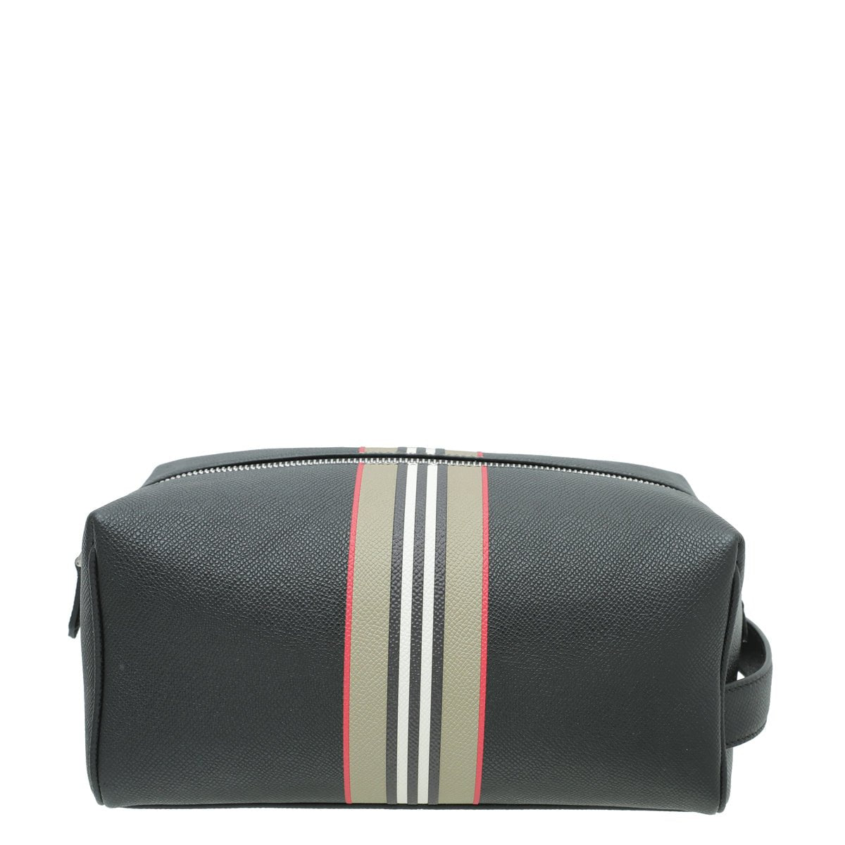 Burberry Black Icon stripe Logo Travel Pouch