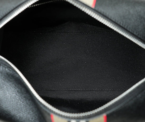 Burberry - Burberry Black Icon-stripe Logo Travel Pouch | The Closet