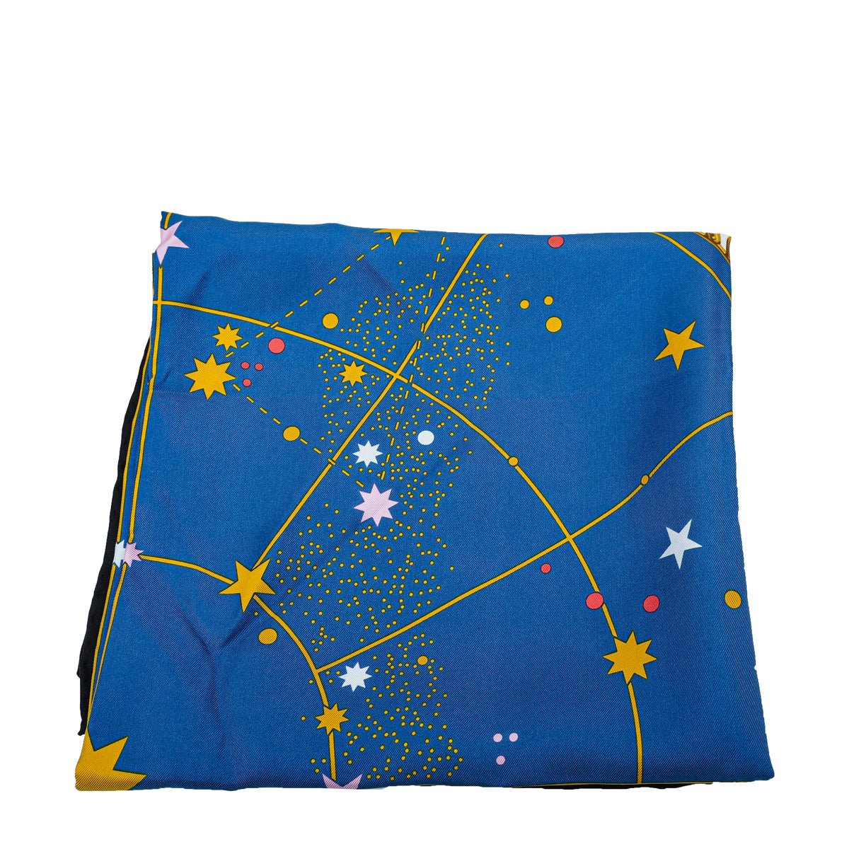 Burberry Black Multicolor Astrological Square Silk Scarf-Burberry-THE CLOSET