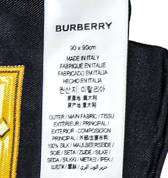 Burberry - Burberry Black Multicolor Astrological Square Silk Scarf | The Closet