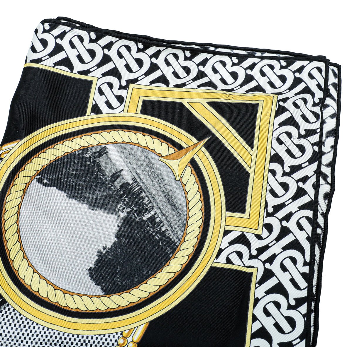 Burberry Black Multicolor Deer Print Square Scarf-Burberry-THE CLOSET