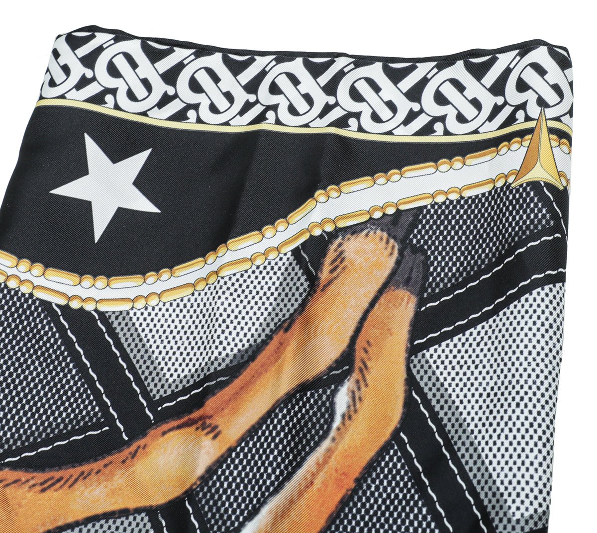 Burberry Black Multicolor Deer Print Square Scarf-Burberry-THE CLOSET