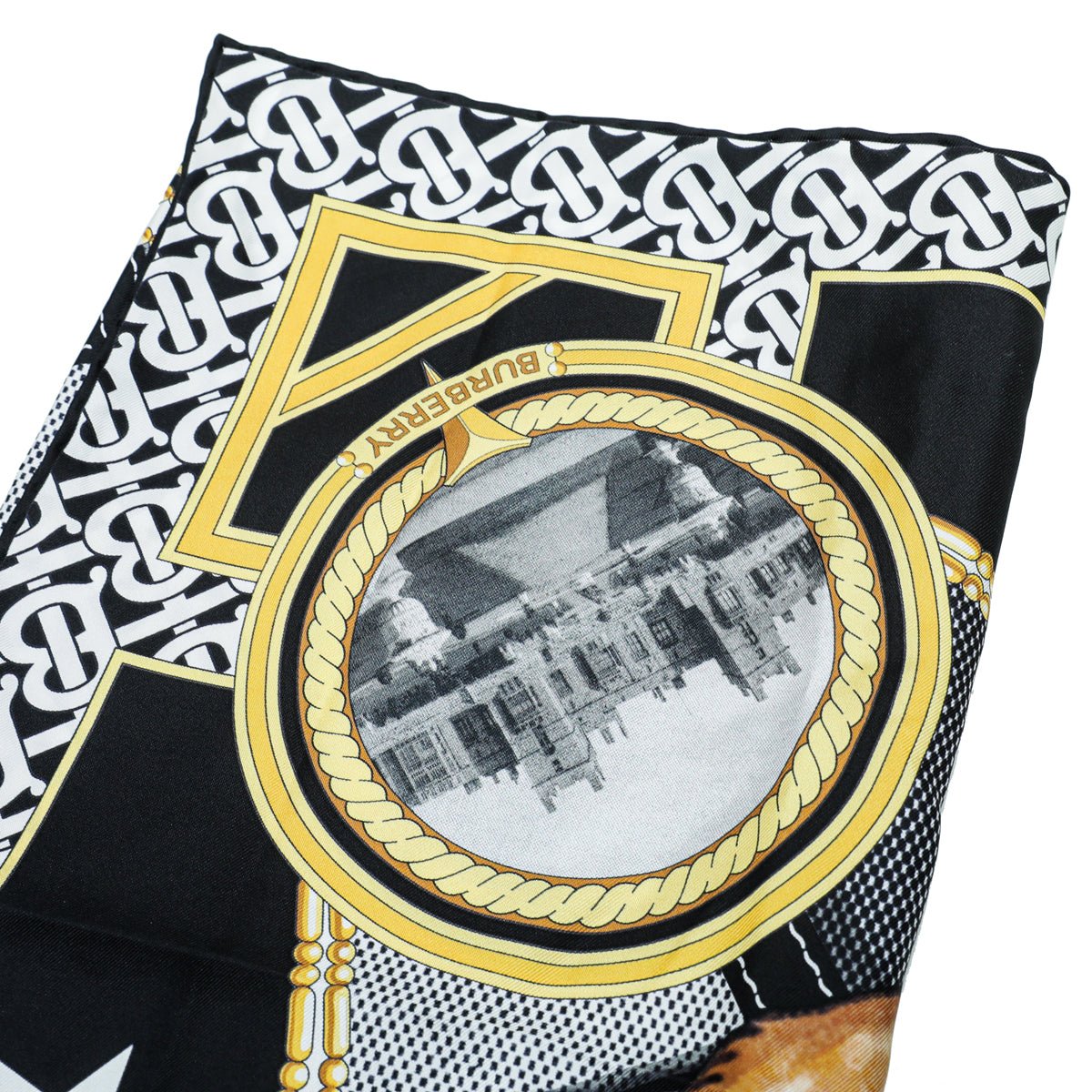 Burberry Black Multicolor Deer Print Square Scarf-Burberry-THE CLOSET