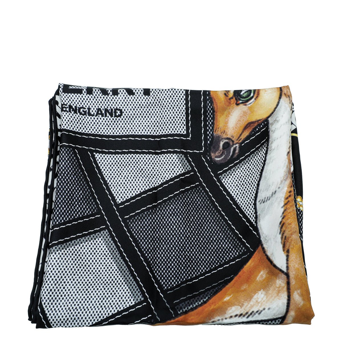 Burberry Black Multicolor Deer Print Square Scarf-Burberry-THE CLOSET