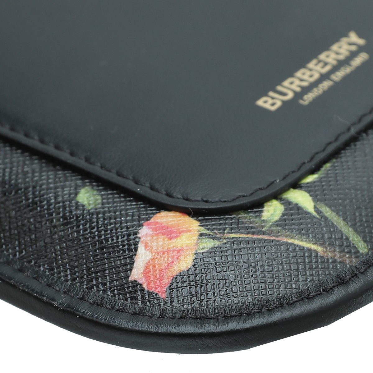 Burberry - Burberry Black Multicolor Floral Print Anne Phone Case w/Strap | The Closet