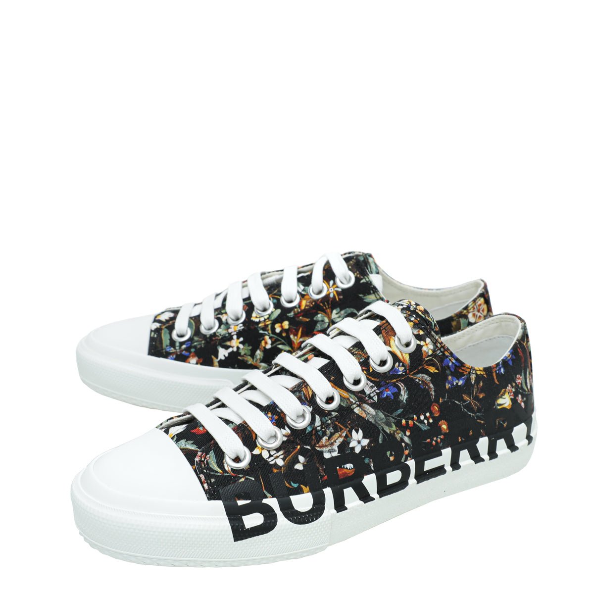 Burberry Black Multicolor Larkhall Logo Floral Sneaker 38-Burberry-THE CLOSET