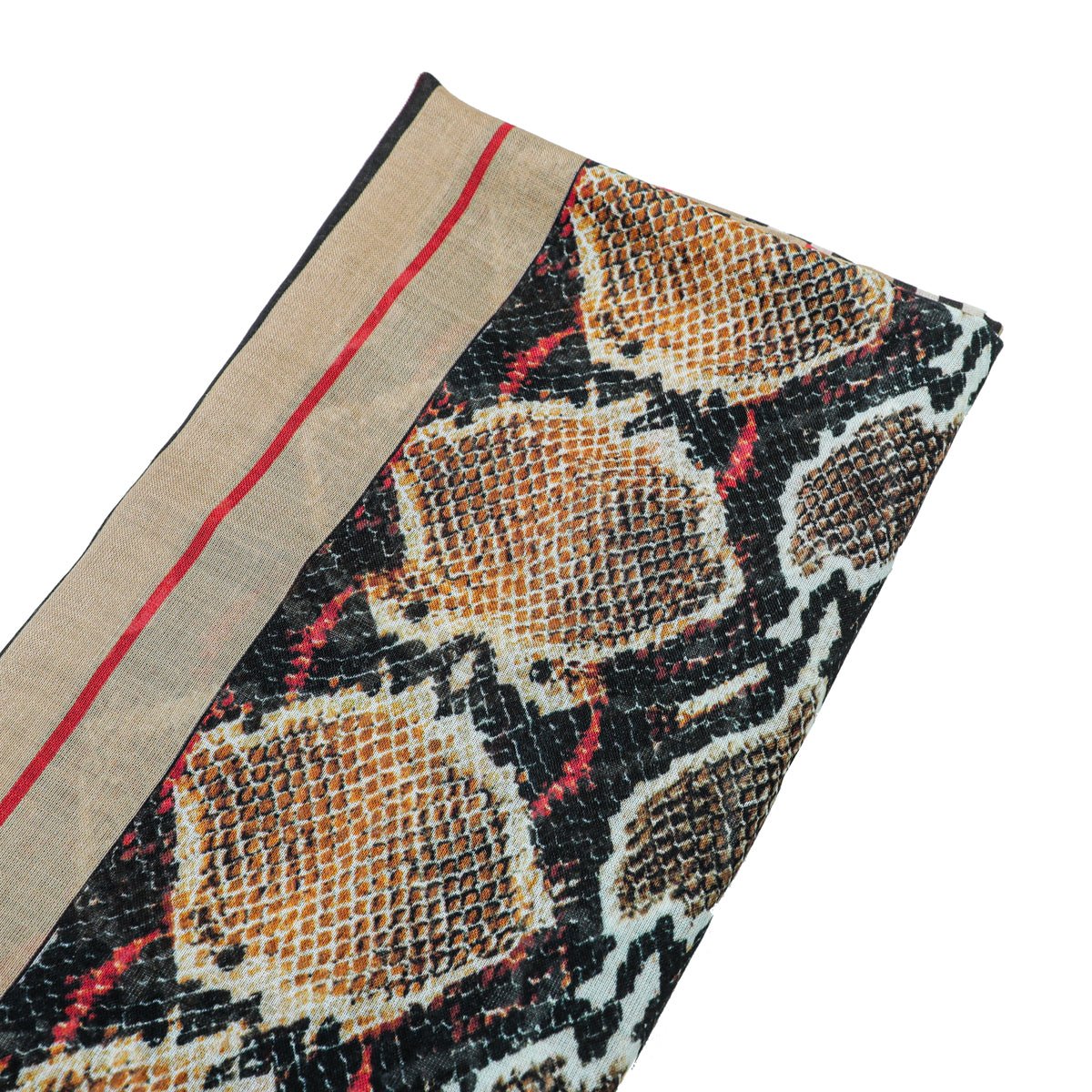 Burberry Black Multicolor Leopard Snake Check Print Scarf-Burberry-THE CLOSET