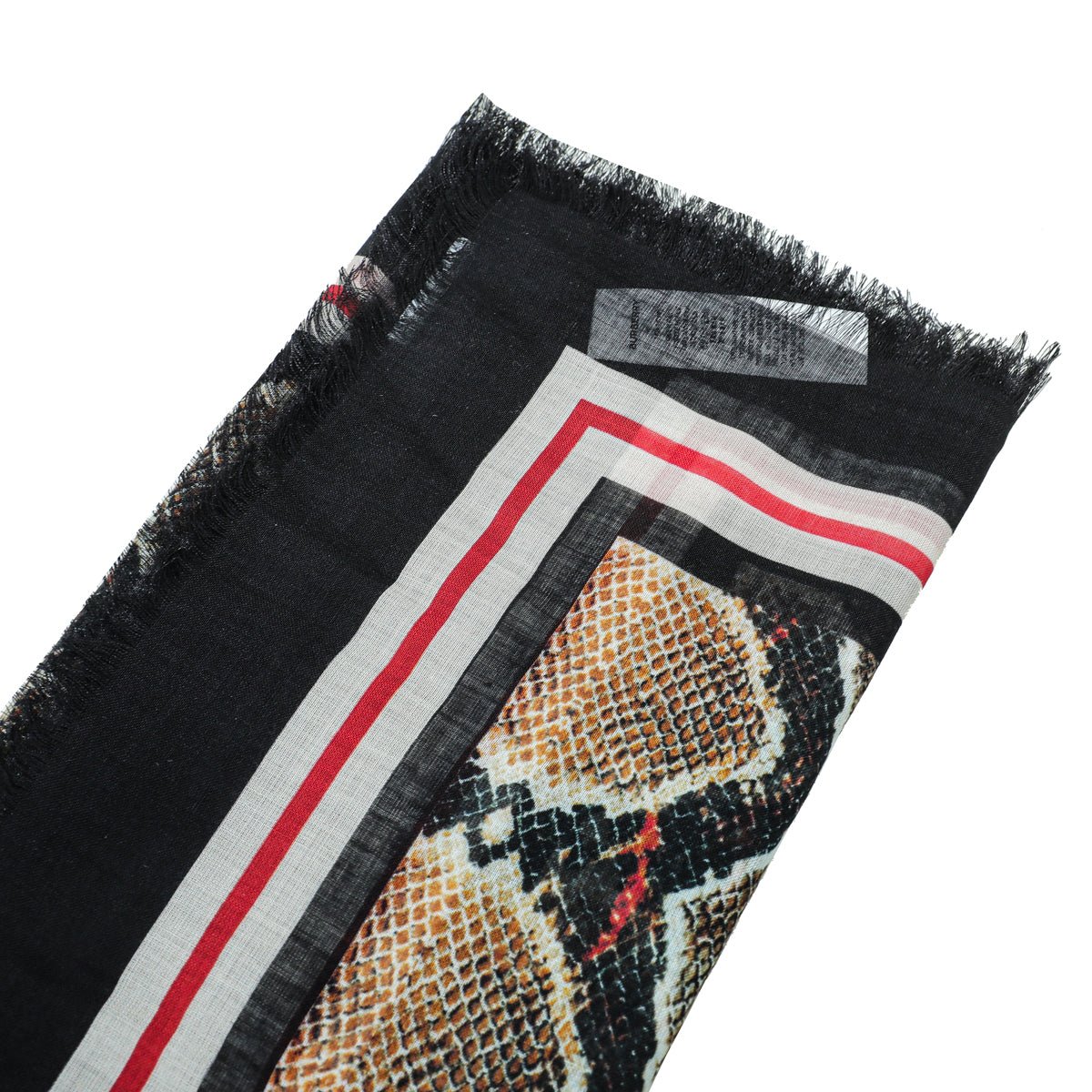Burberry Black Multicolor Leopard Snake Check Print Scarf-Burberry-THE CLOSET
