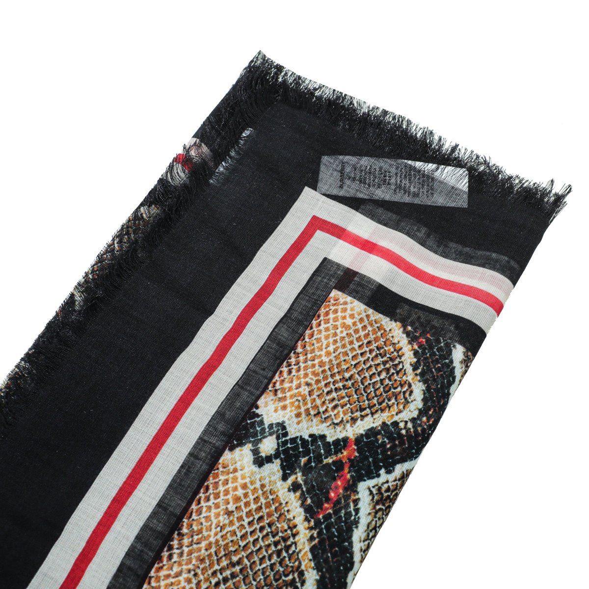Burberry - Burberry Black Multicolor Leopard Snake Check Print Scarf | The Closet