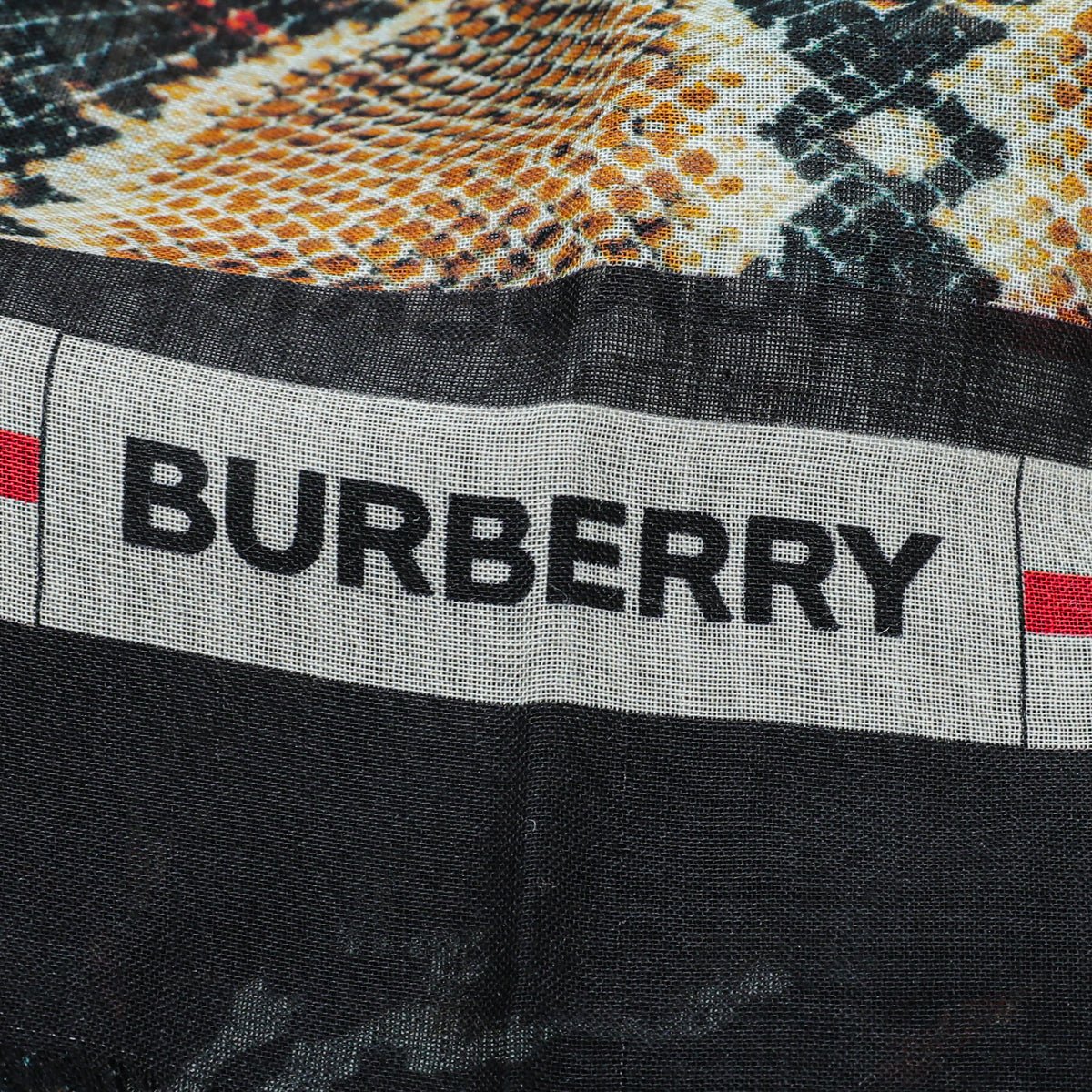 Burberry Black Multicolor Leopard Snake Check Print Scarf-Burberry-THE CLOSET