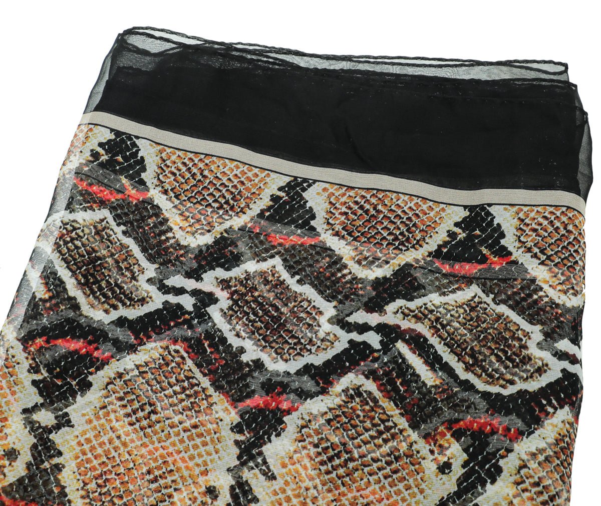 Burberry Black Multicolor Snake Print Silk Scarf-Burberry-THE CLOSET