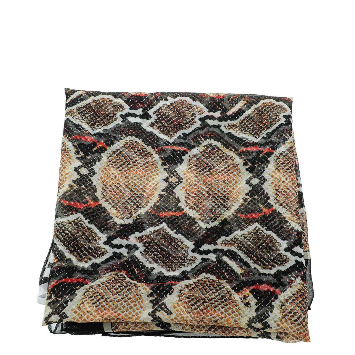 Burberry Black Multicolor Snake Print Silk Scarf-Burberry-THE CLOSET