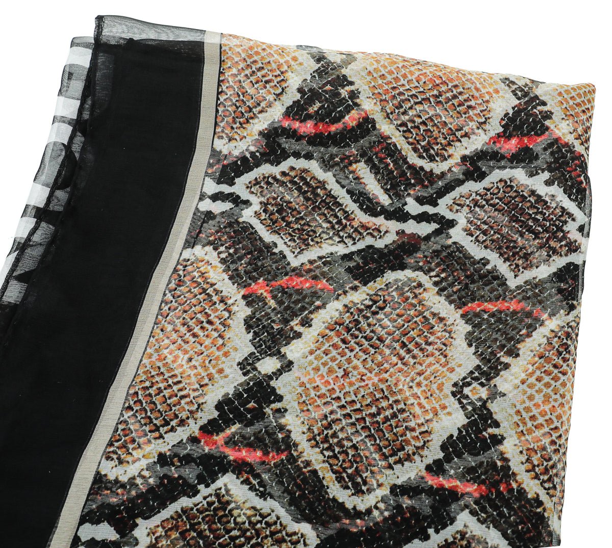 Burberry Black Multicolor Snake Print Silk Scarf-Burberry-THE CLOSET