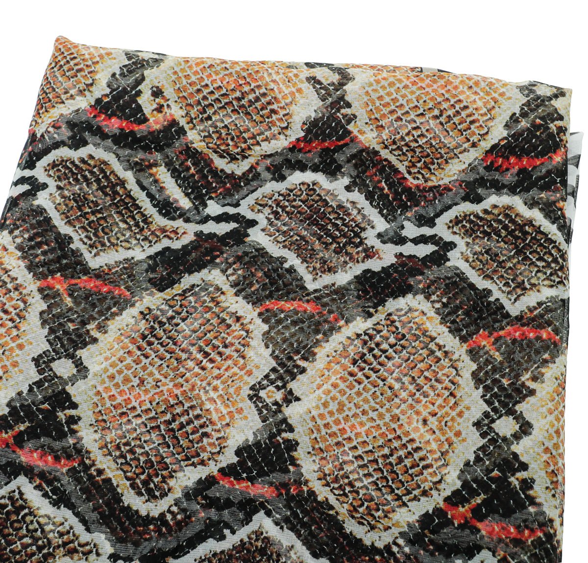 Burberry Black Multicolor Snake Print Silk Scarf-Burberry-THE CLOSET