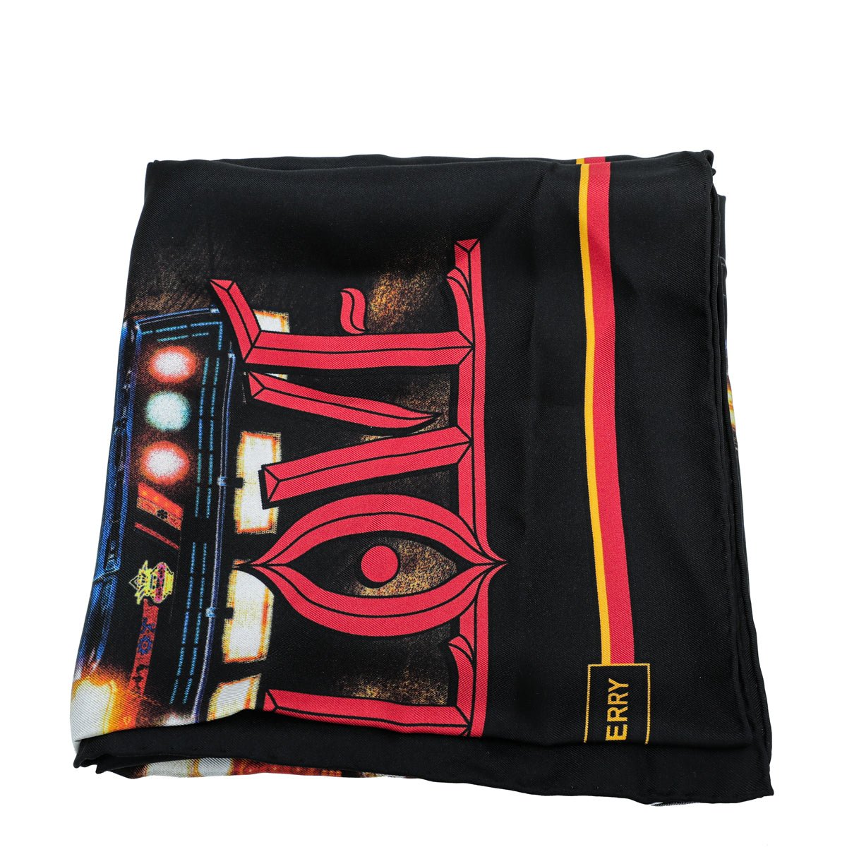 Burberry Black Multicolor Track Silk Square Scarf-Burberry-THE CLOSET