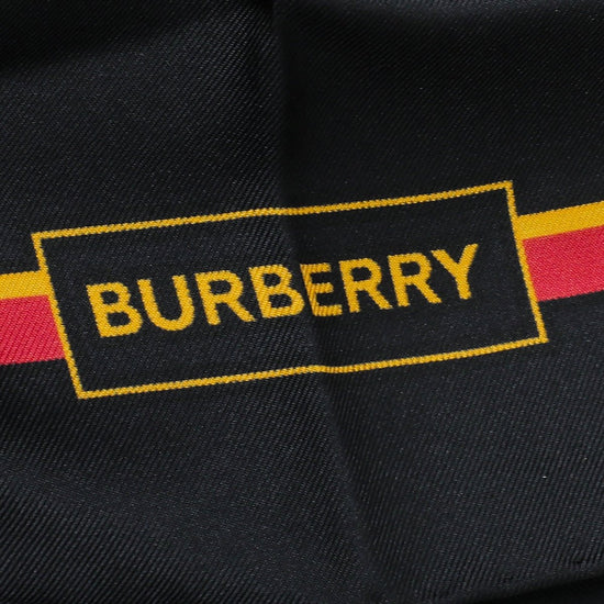 Burberry - Burberry Black Multicolor Track Silk Square Scarf | The Closet