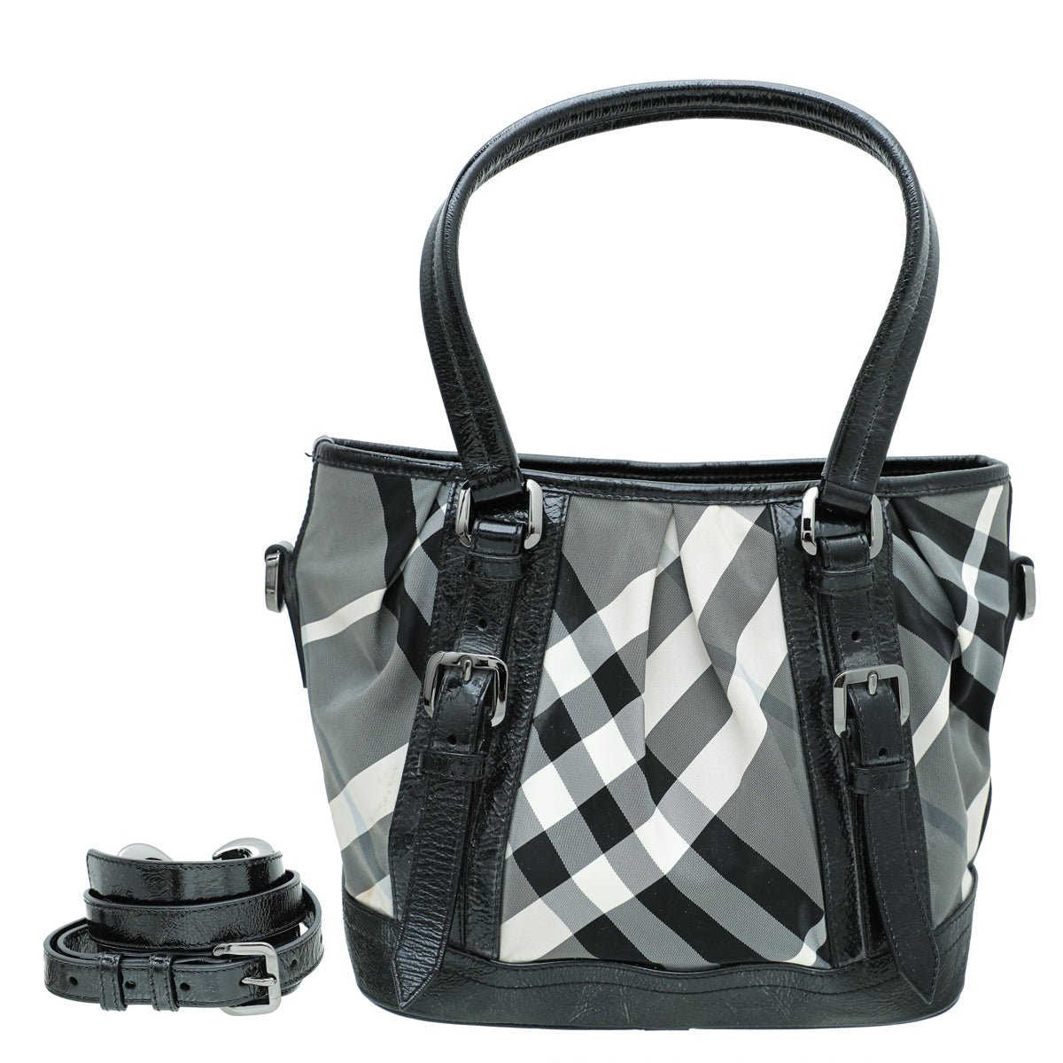 Burberry Black Nylon Beat Check Lowry Small Bag-Burberry-THE CLOSET