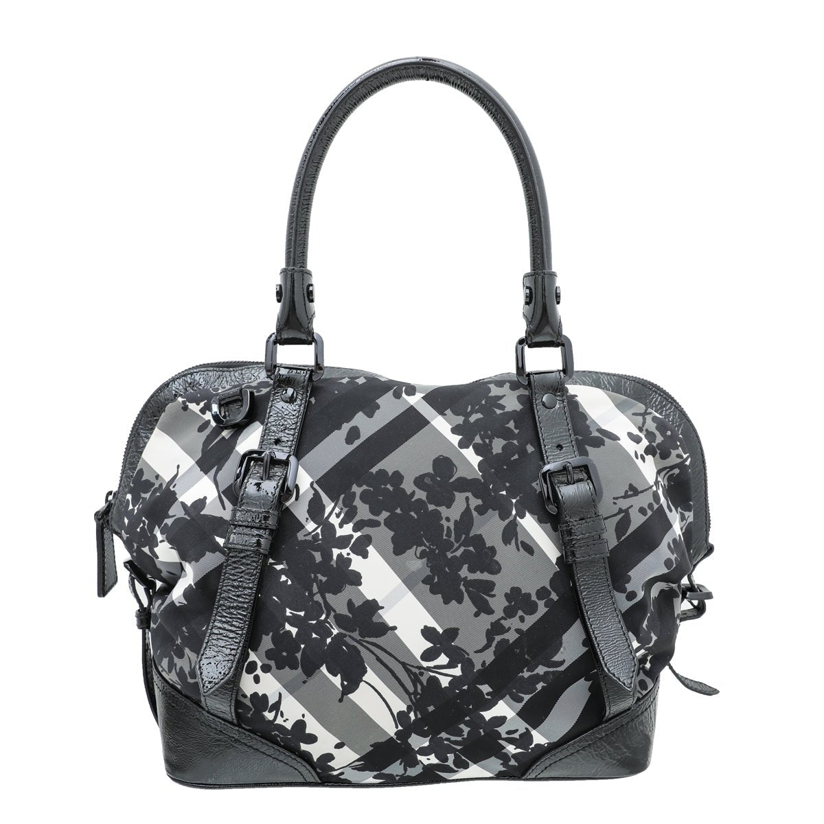 Burberry Black Nylon Beatcheck Floral Florence Bag-Burberry-THE CLOSET