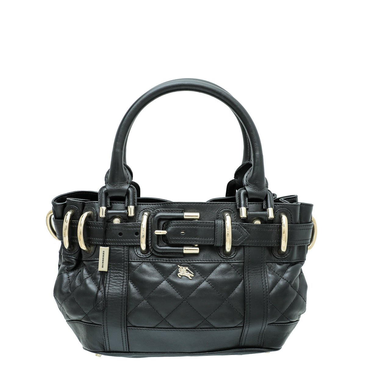 Burberry Black Quilted Beaton Tote Small Bag-Burberry-THE CLOSET