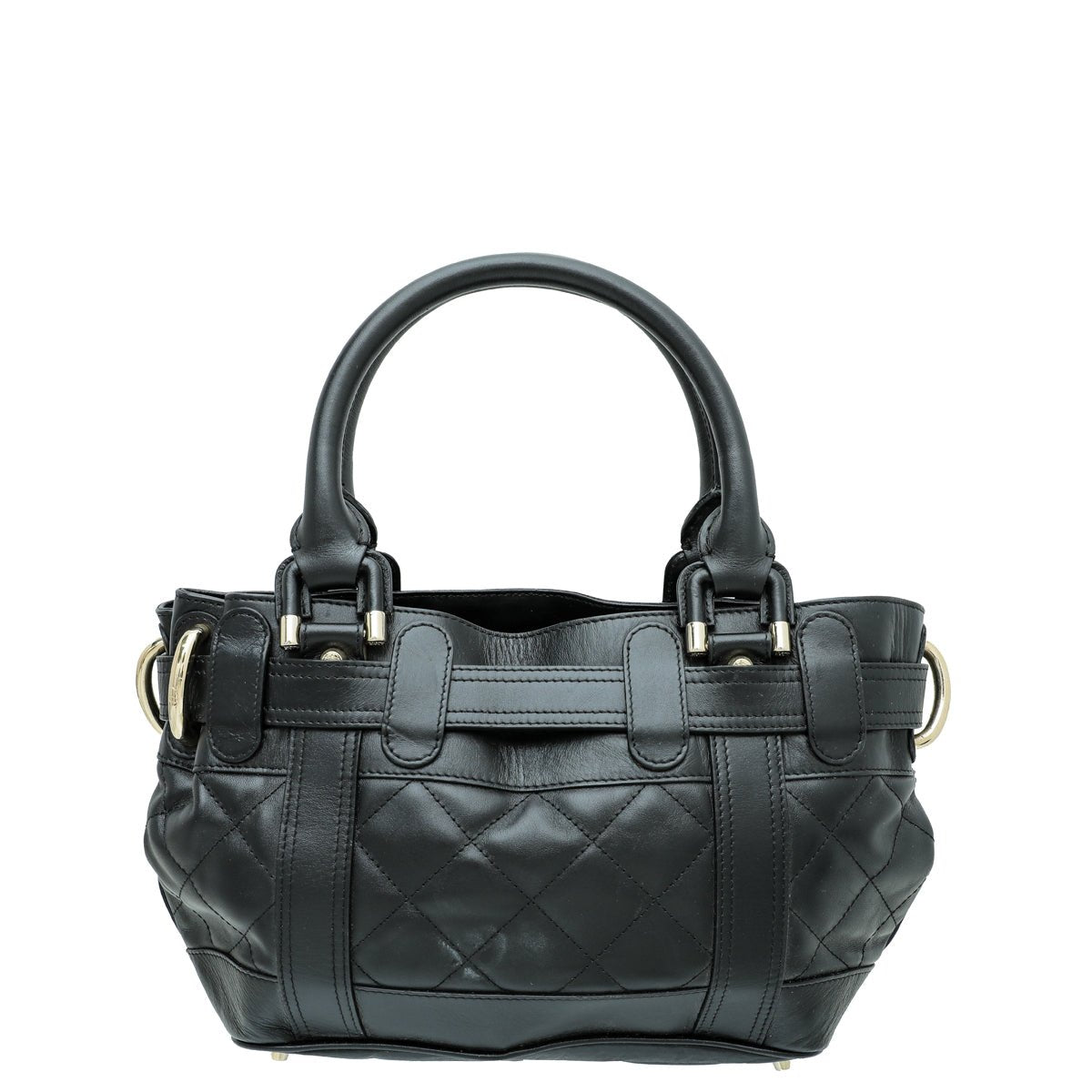 Burberry Black Quilted Beaton Tote Small Bag-Burberry-THE CLOSET