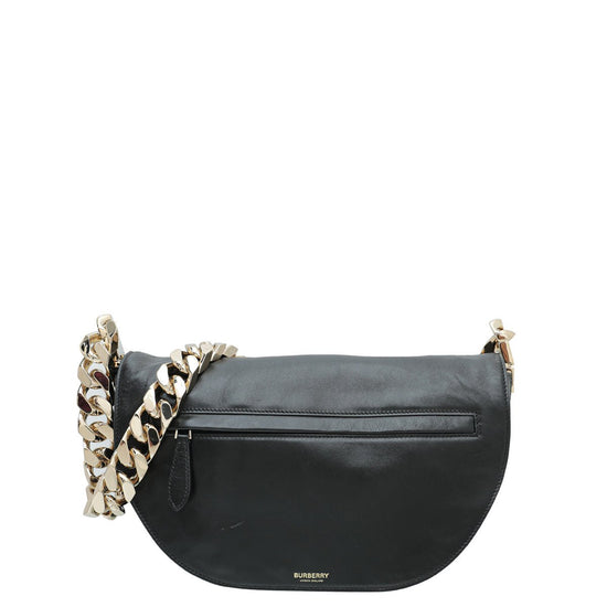 Burberry - Burberry Black Soft Olympia Flap Chain Medium Bag | The Closet