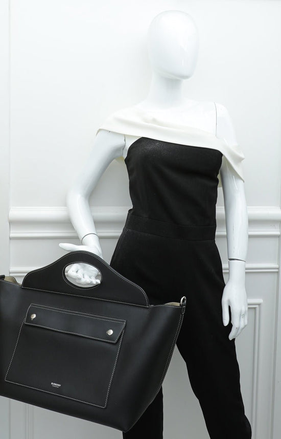 Burberry - Burberry Black Soft Pocket Tote Medium Bag | The Closet