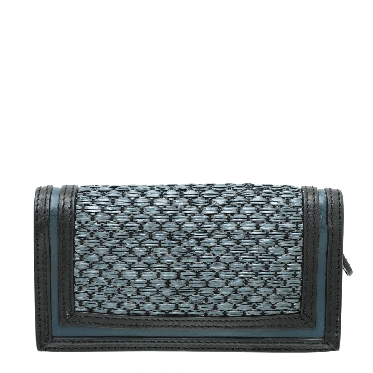 Burberry Black Straw Woven Leather Clutch-Burberry-THE CLOSET