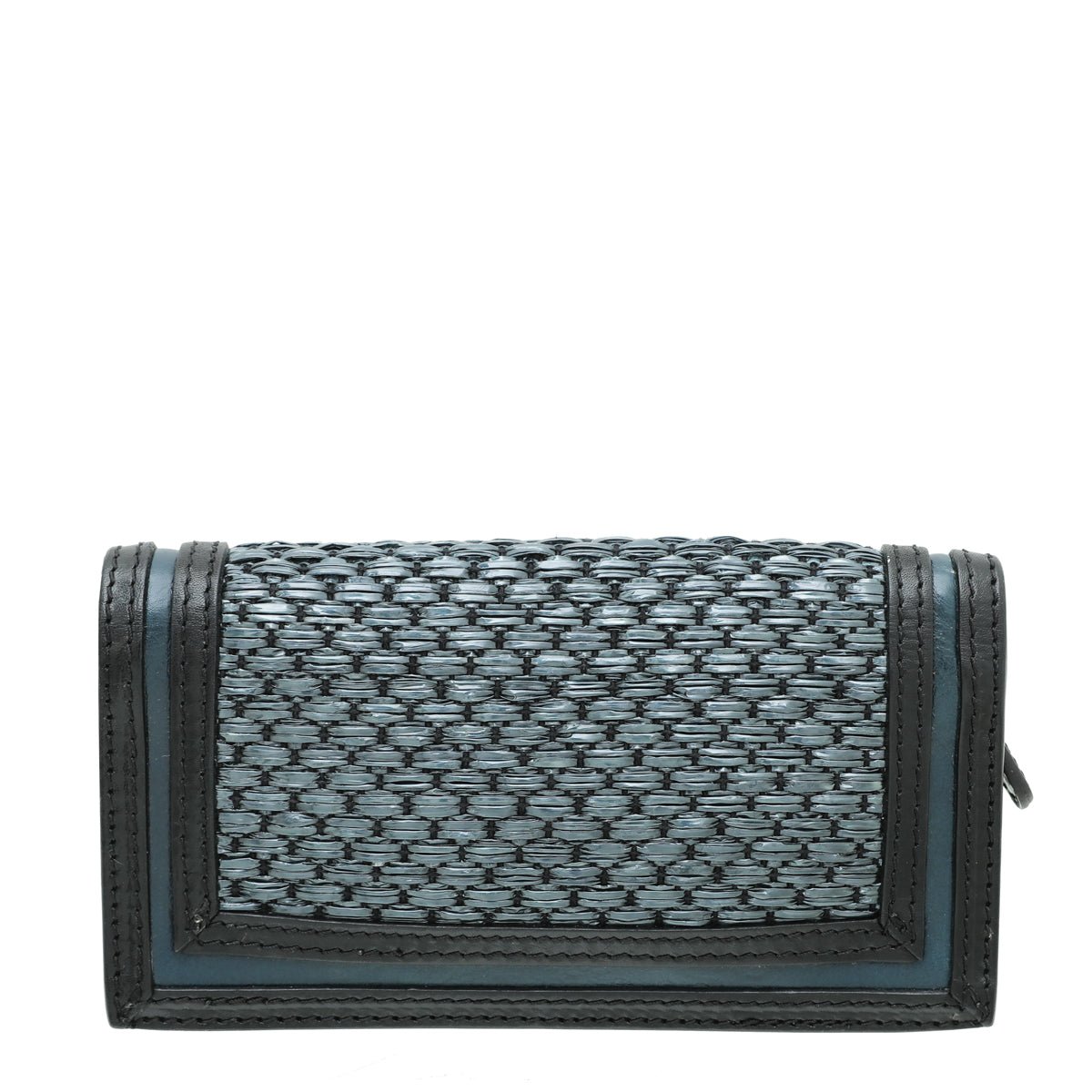 Burberry - Burberry Black Straw Woven Leather Clutch | The Closet