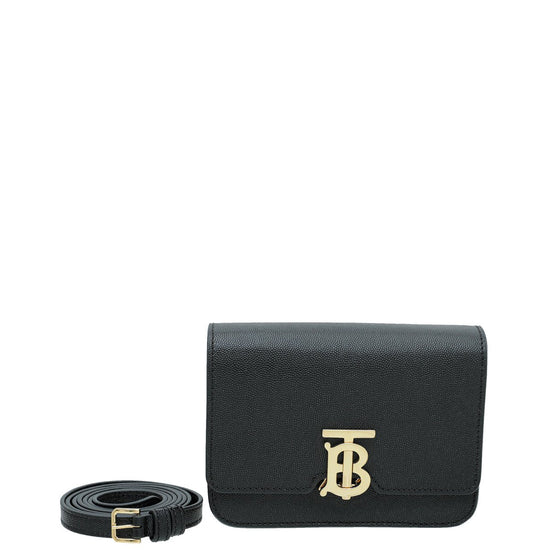 Burberry - Burberry Black TB Logo Mini Flap Bag | The Closet