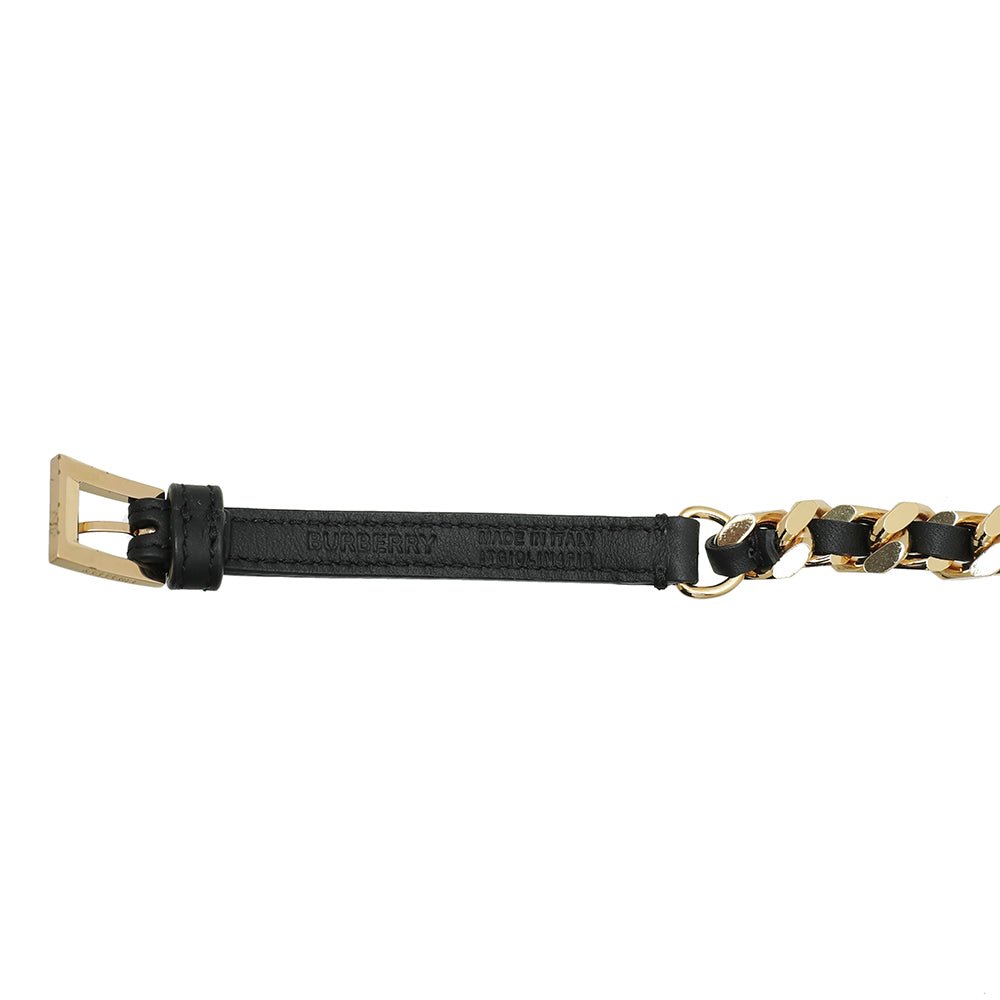 Burberry - Burberry Black Woven Chain Belt | The Closet