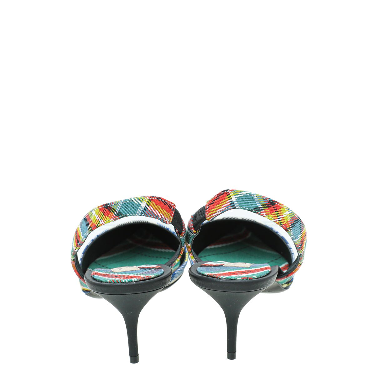 Burberry Blue Multicolor Annice Tartan Slingback Pumps 40-Burberry-THE CLOSET