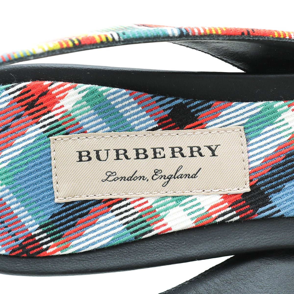 Burberry Blue Multicolor Annice Tartan Slingback Pumps 40-Burberry-THE CLOSET