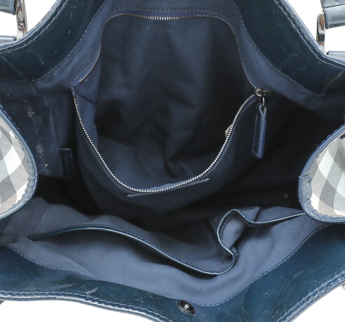 Burberry - Burberry Blue Ombre Supernova Check PVC Bilmore Tote Bag | The Closet