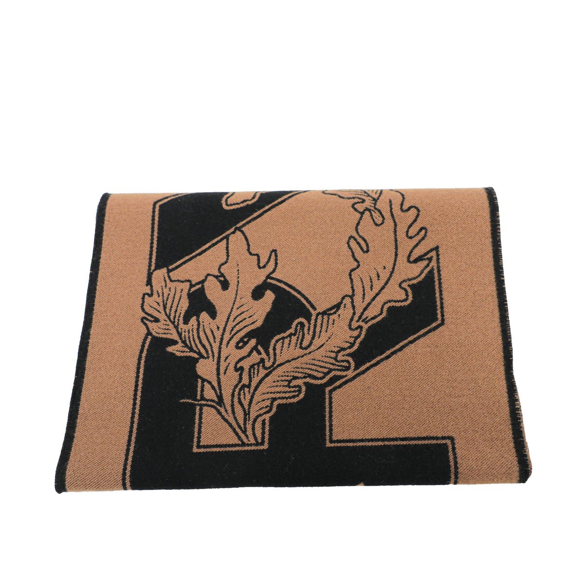 Burberry Brich Brown New Oak Leaf FootBall Wool Scarf-Burberry-THE CLOSET