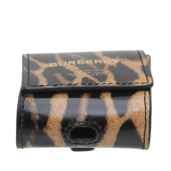 Burberry - Burberry Bridle Brown Leopard Print Earphone Case | The Closet