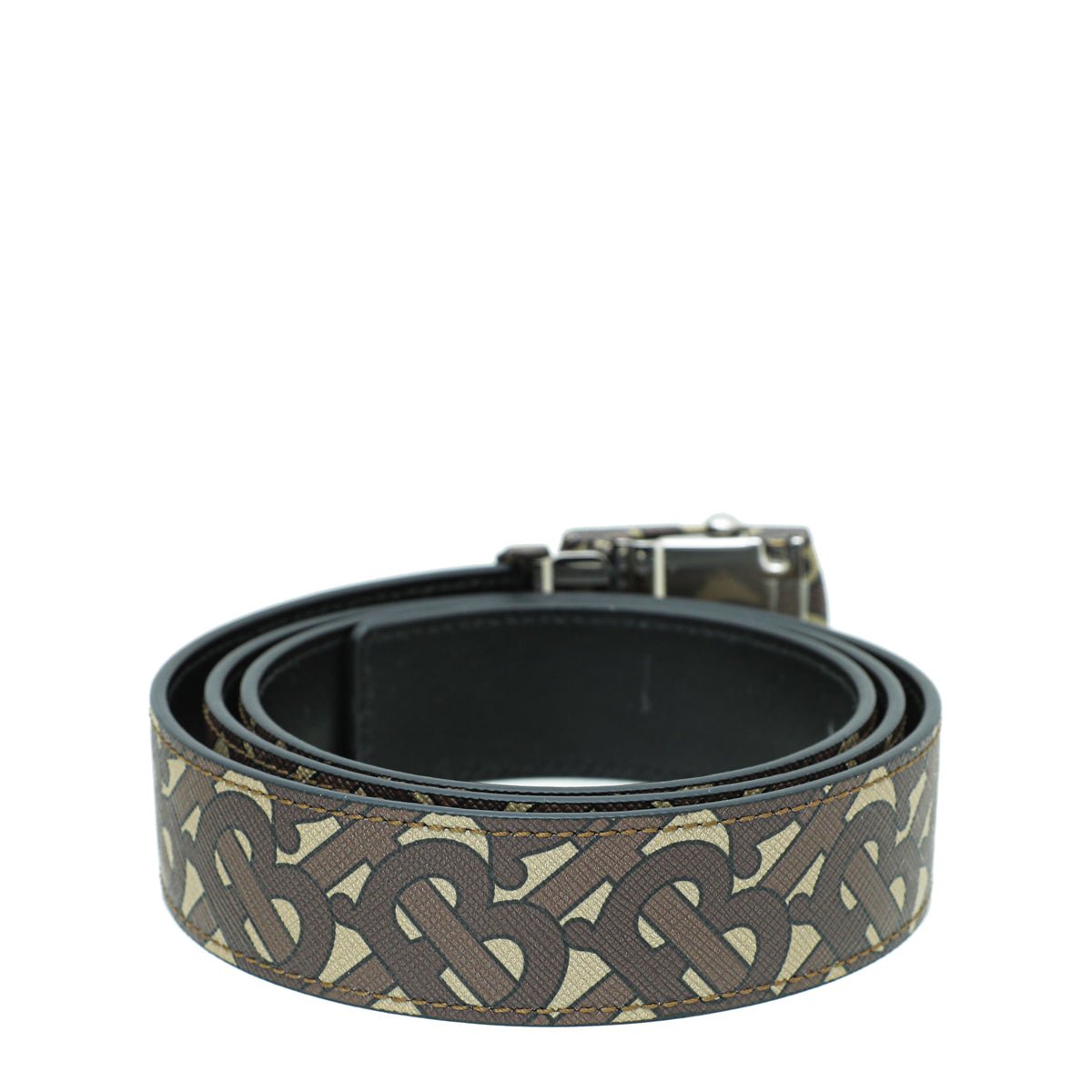 Burberry Bridle Brown Monogram Covered Clip Belt 36-Burberry-THE CLOSET
