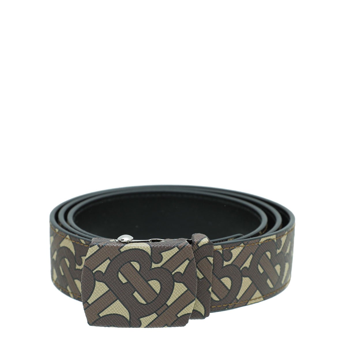 Burberry Bridle Brown Monogram Covered Clip Belt 36-Burberry-THE CLOSET