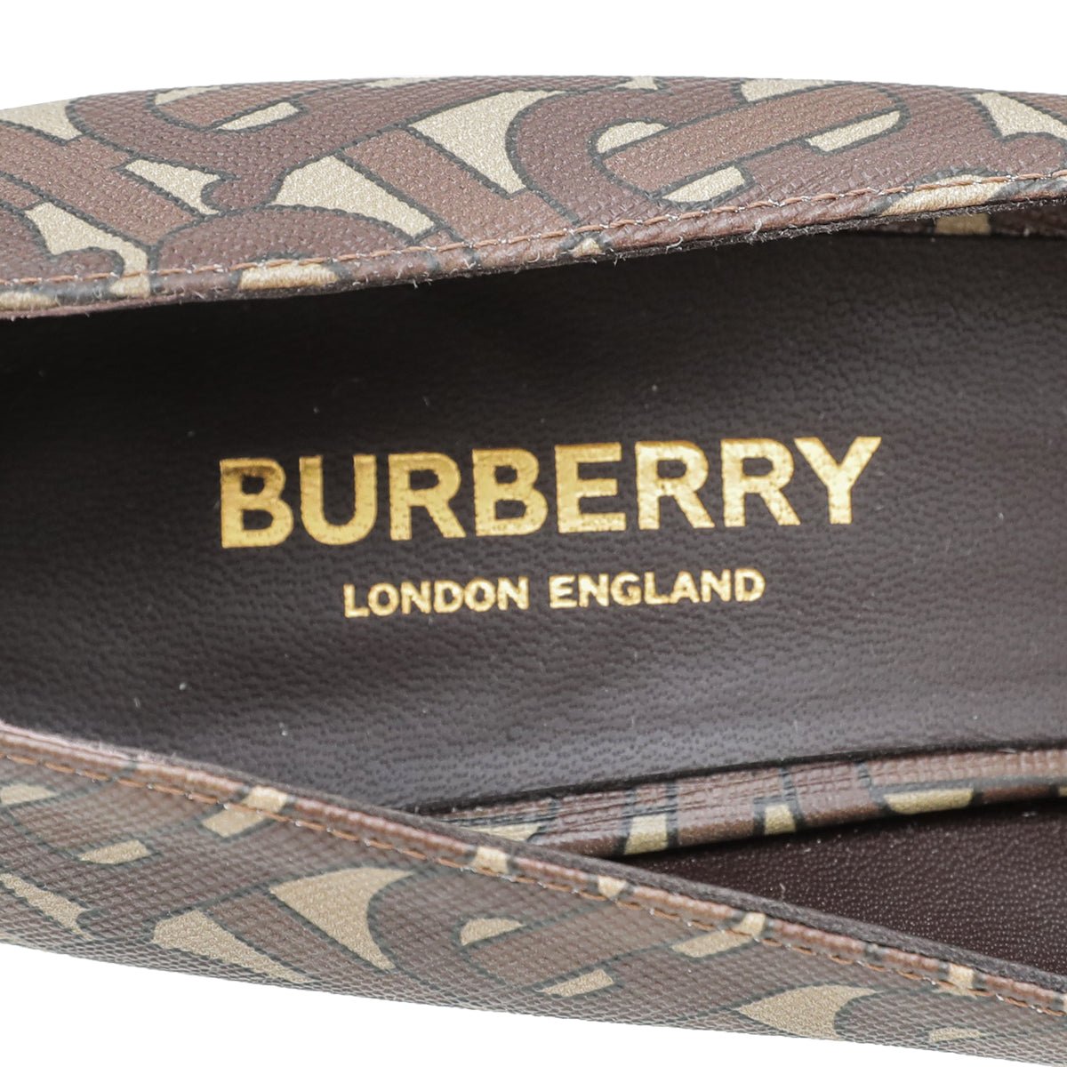 Burberry - Burberry Bridle Brown TB Monogram Elodie Pumps 36.5 | The Closet