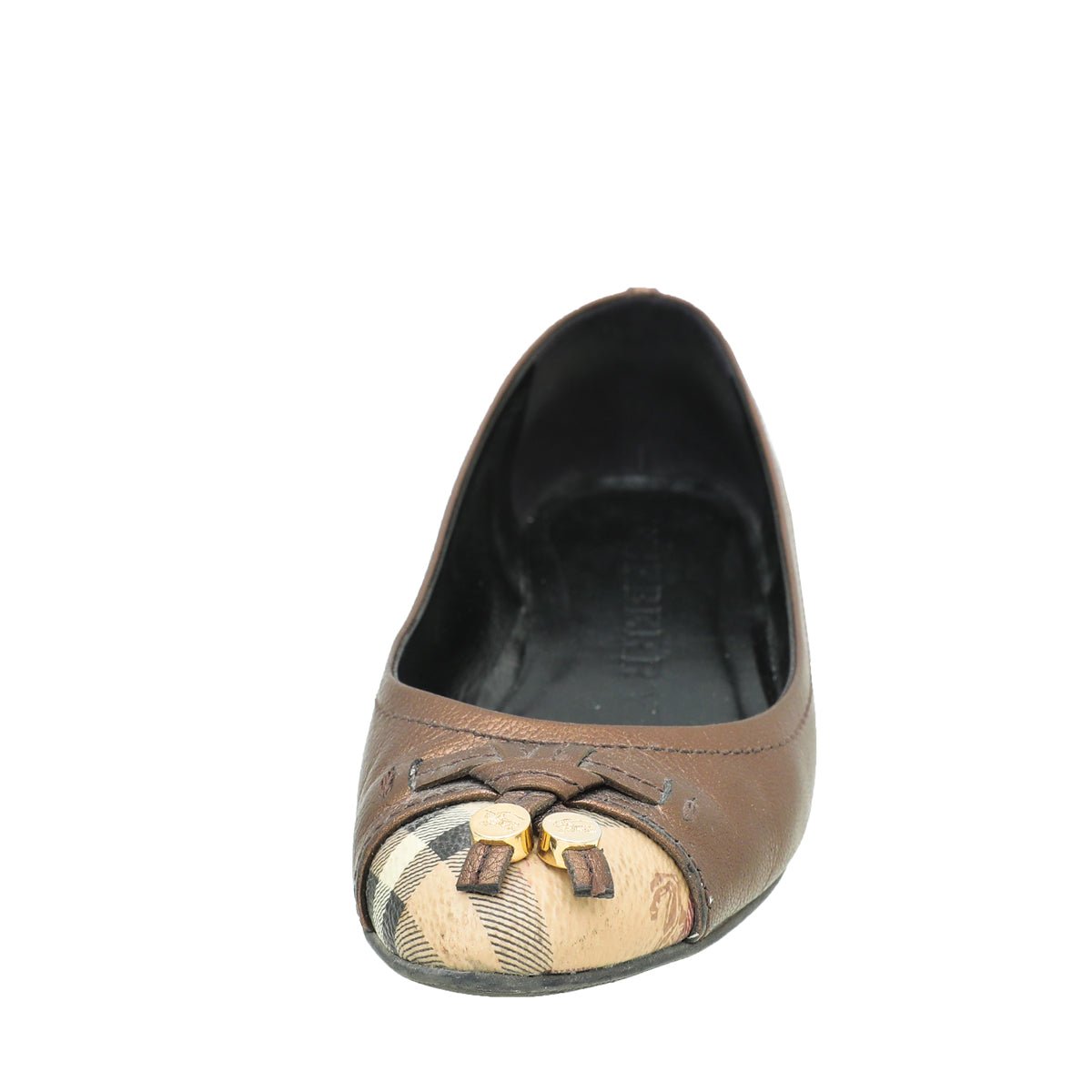Burberry Bronze Haymarket Yates Ballerina Flat 36-Burberry-THE CLOSET