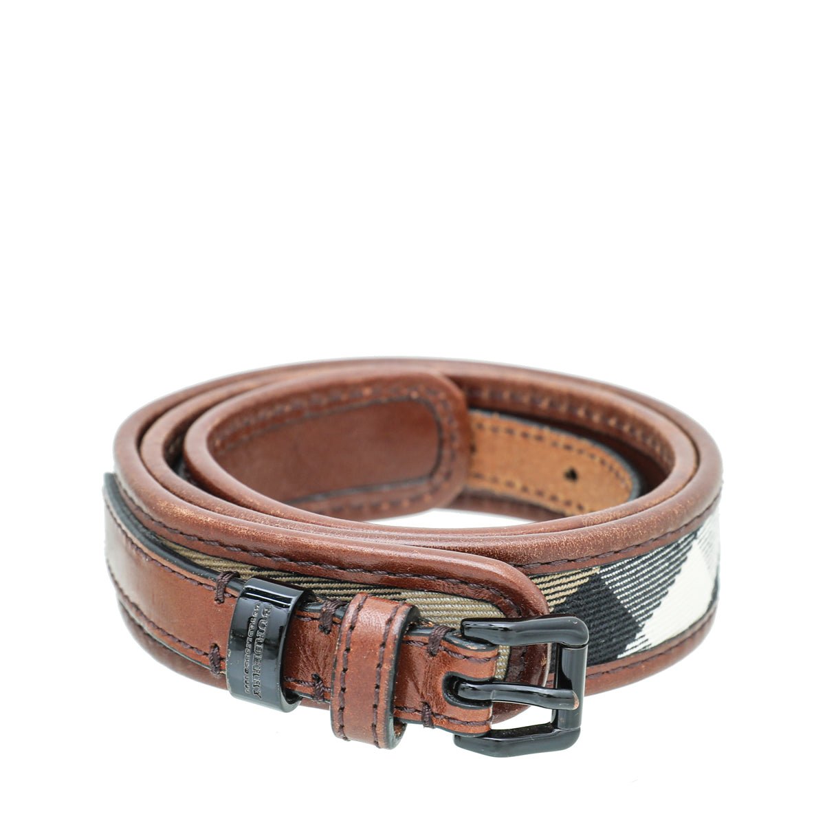 Burberry Brown Haymarket Check Belt 32-Burberry-THE CLOSET