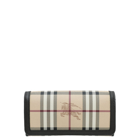 Burberry House Check and Leather Continental Wallet