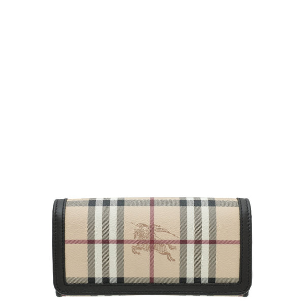 Burberry house check cheap and leather continental wallet