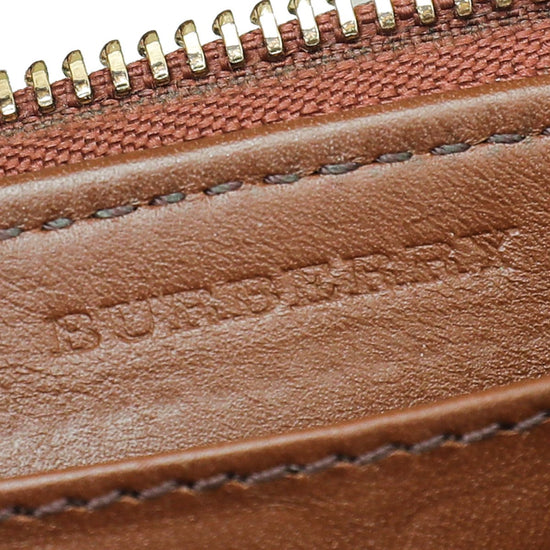 Burberry - Burberry Brown House Check Zip Around Wallet | The Closet