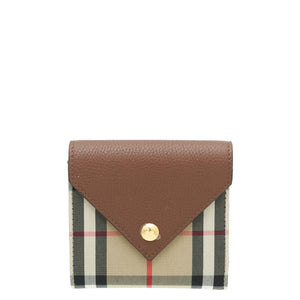 Burberry Brown Lila Vintage تحقق من محفظة صغيرة