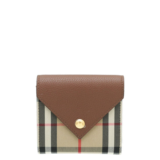 Burberry House Check Luna Flap Wallet in Pink | Lyst