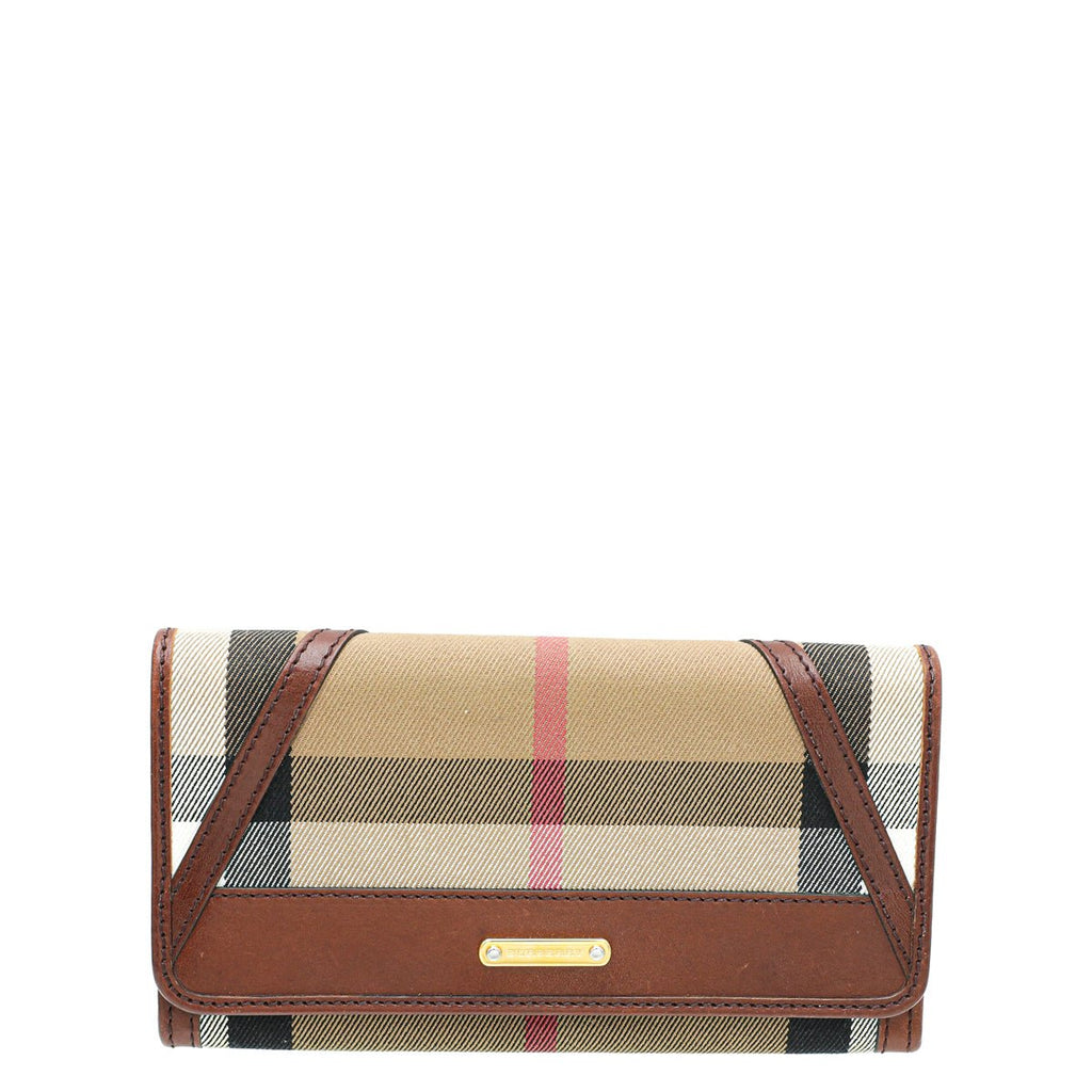 Burberry Brown Nova Check Continental Wallet THE CLOSET