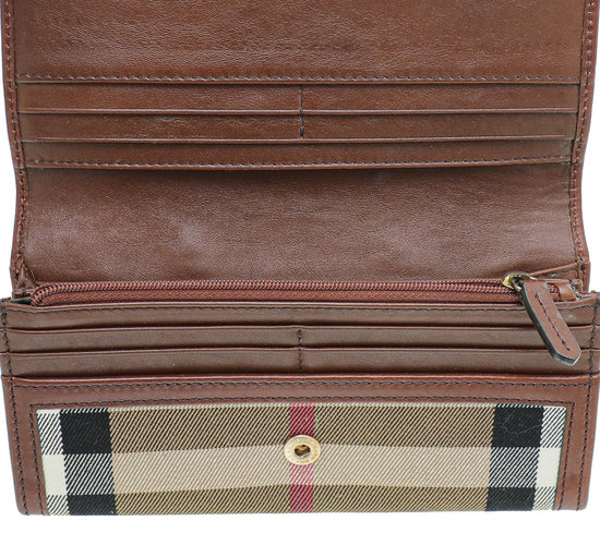 Burberry - Burberry Brown Nova Check Continental Wallet | The Closet