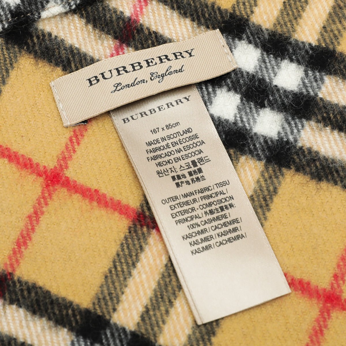 Burberry Brown Vintage Check Bandana Cashmere Scarf-Burberry-THE CLOSET