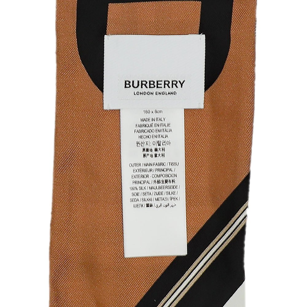 Burberry Brown Vintage Check Logo Skinny Scarf-Burberry-THE CLOSET